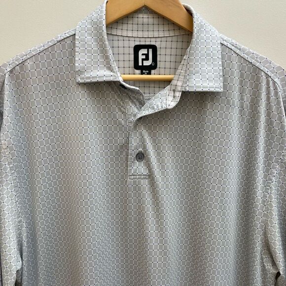 FootJoy Polo Shirt Mens Size Large Gray Embroidered Logo Golf - Picture 2 of 10